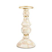 MacKenzie-Childs Candle Holders Mackenzie-Childs Mocha Check Large Pillar Candlestick