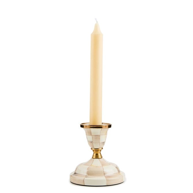 MacKenzie-Childs Candle Holders Mackenzie-Childs Mocha Check Short Candlestick
