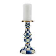 MacKenzie-Childs Candle Holders Royal Check Large Pillar Candlestick