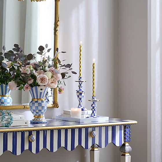 MacKenzie-Childs Candle Holders Royal Check Medium Candlestick