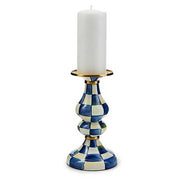 MacKenzie-Childs Candle Holders Royal Check Medium Pillar Candlestick