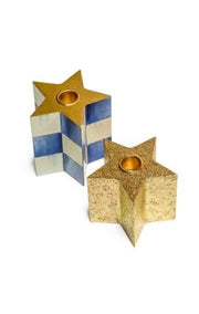 MacKenzie-Childs Candle Holders Royal Check Star Candle Holders - Set of 2