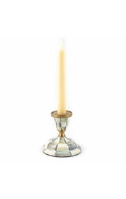MacKenzie-Childs Candle Holders Sterling Check Enamel Candlestick - Short