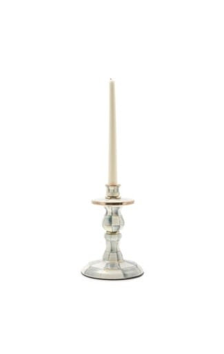 MacKenzie-Childs Candle Holders Sterling Check Enamel Candlestick - Small