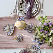 MacKenzie-Childs Candle Holders Violet Check Large Pillar Candlestick