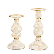 MacKenzie-Childs Candleholder Mackenzie-Childs Mocha Check Medium Pillar Candlestick