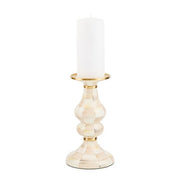 MacKenzie-Childs Candleholder Mackenzie-Childs Mocha Check Medium Pillar Candlestick