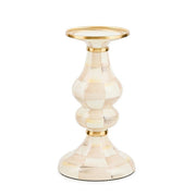MacKenzie-Childs Candleholder Mackenzie-Childs Mocha Check Medium Pillar Candlestick