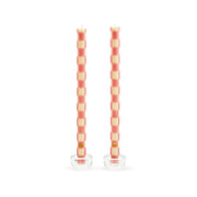 MacKenzie-Childs Candles Check Pink Dinner Candles, Set of 2