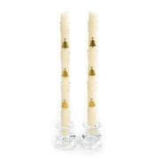 MacKenzie-Childs Candles Christmas Tree Dinner Candles - Gold & Pearl - Set of 2