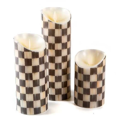 MacKenzie-Childs Candles Courtly Check Flicker 7" Pillar