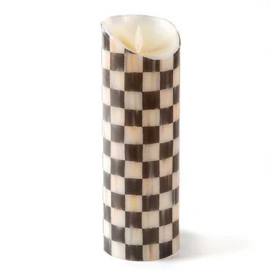 MacKenzie-Childs Candles Courtly Check Flicker 9" Pillar