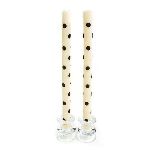 MacKenzie-Childs Candles Dot Dinner Candles - Black - Set of 2