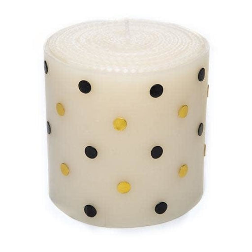 MacKenzie-Childs Candles Dot Pillar Candle - 5" - Black & Gold