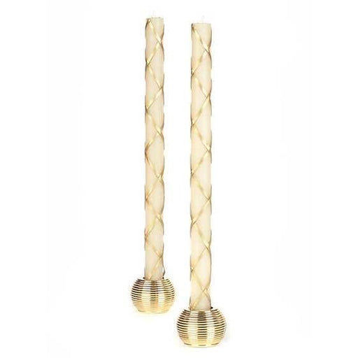 MacKenzie-Childs Candles Fishnet Dinner Candles - Gold - Set of 2