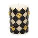 MacKenzie-Childs Candles Harlequin Bee 4" Black Pillar Candle