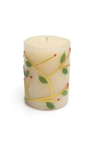 MacKenzie-Childs Candles Holly Pillar Candle - 4"