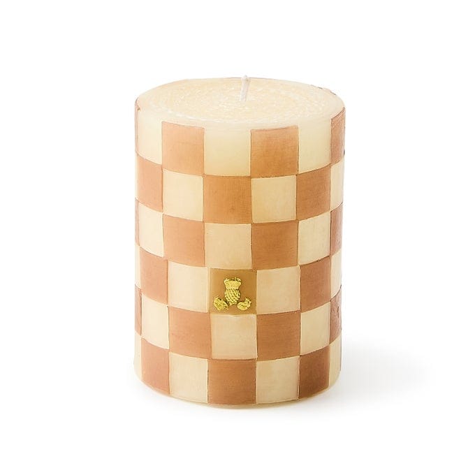 MacKenzie-Childs Candles Mocha Check 4" Pillar Candle