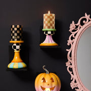 MacKenzie-Childs Candles Mocha Check 4" Pillar Candle