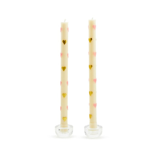 MacKenzie-Childs Candles Pink Hearts Dinner Candles, Set of 2