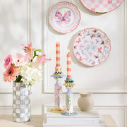 MacKenzie-Childs Candles Pink Mini Dinner Candles, Set of 6