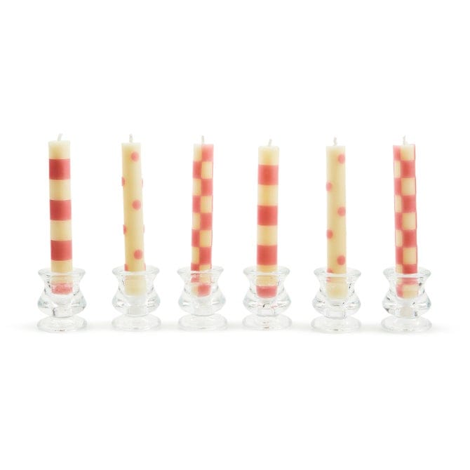 MacKenzie-Childs Candles Pink Mini Dinner Candles, Set of 6