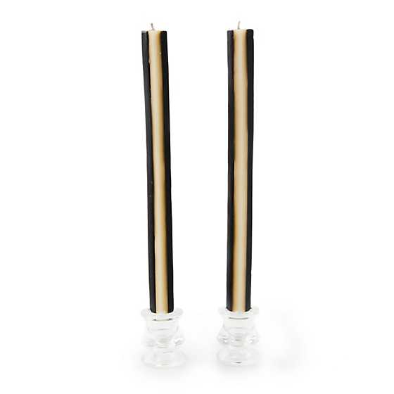 MacKenzie-Childs Candles Quatro Black & Ivory Dinner Candles, Set of 2