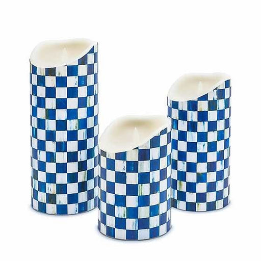 MacKenzie-Childs Candles Royal Check Flicker 6" Pillar Candle