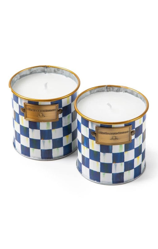 MacKenzie-Childs Candles Royal Check Small Citronella Candles, Set of 2