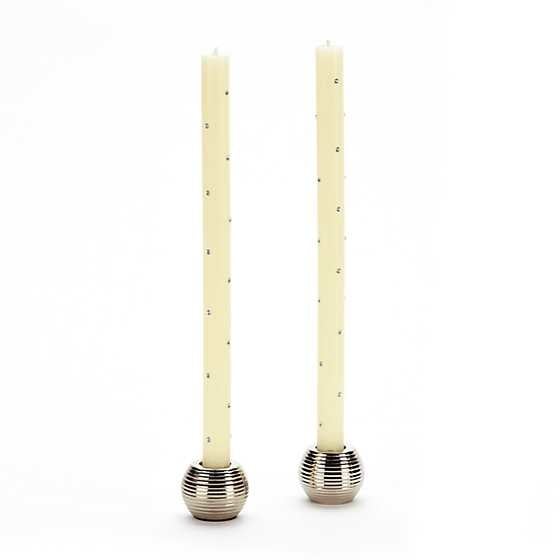 MacKenzie-Childs Candles Sparkle Dinner Candles - Ivory - Set of 2