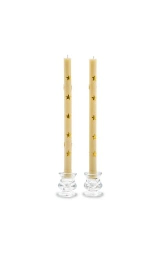 MacKenzie-Childs Candles Stars Dinner Candles - Gold - Set of 2