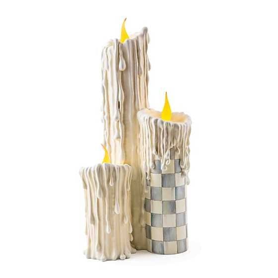 MacKenzie-Childs Candles Sterling Check Melting Candle Cluster