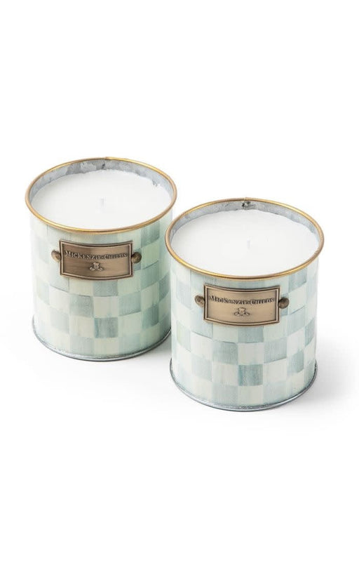 MacKenzie-Childs Candles Sterling Check Small Citronella Candles, Set of 2