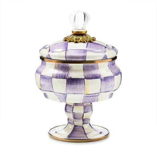 MacKenzie-Childs Candy Dish MacKenzie-Childs Violet Check Curiosity Pot