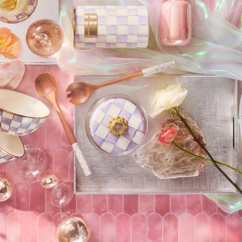 MacKenzie-Childs Canister Mackenzie-Childs Violet Check Large Kitchen Canister