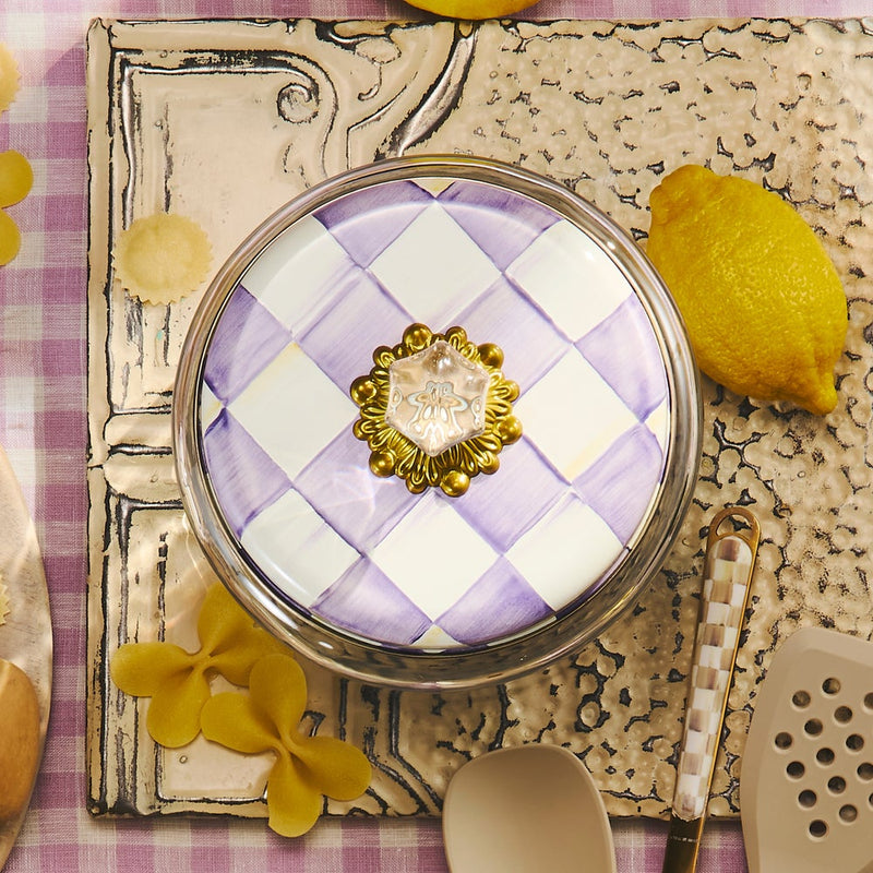 MacKenzie-Childs Canister Mackenzie-Childs Violet Check Large Kitchen Canister