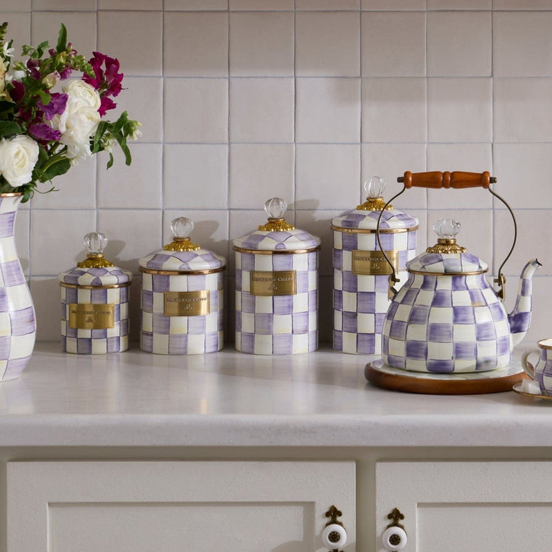 MacKenzie-Childs Canister Mackenzie-Childs Violet Check Medium Canister