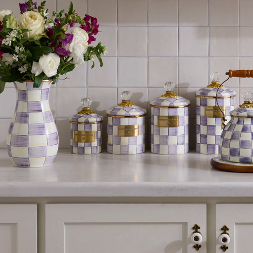 MacKenzie-Childs Canister Mackenzie-Childs Violet Check Small Canister