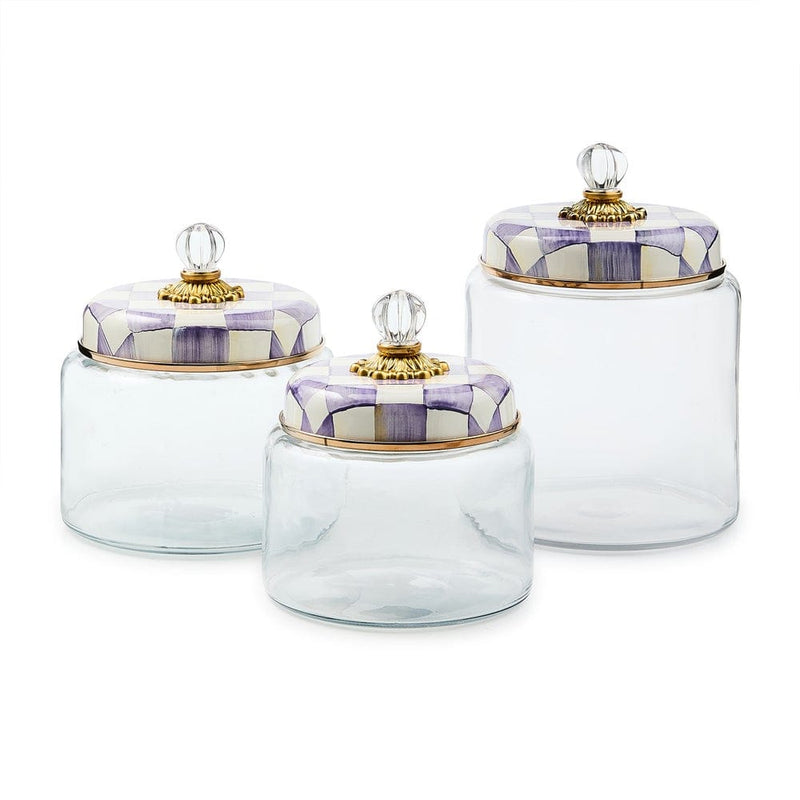 MacKenzie-Childs Canister Mackenzie-Childs Violet Check Small Kitchen Canister