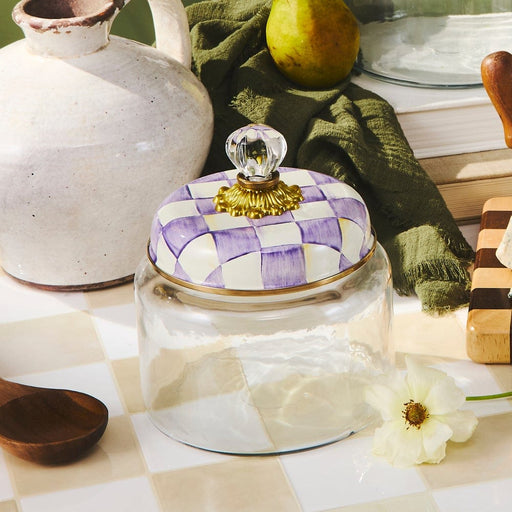 MacKenzie-Childs Canister Mackenzie-Childs Violet Check Small Kitchen Canister