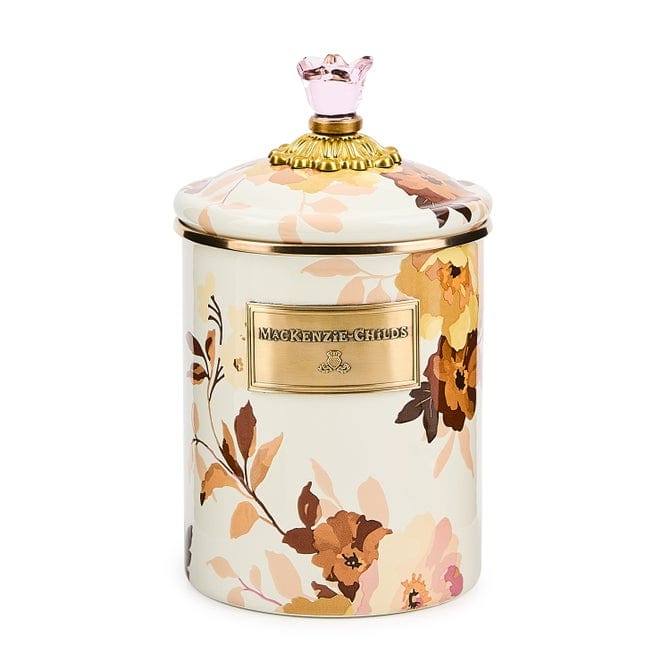 MacKenzie-Childs Canister Mackenzie-Childs Wild Rose White Medium Canister