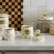 MacKenzie-Childs Canister Mocha Check Demi Canister