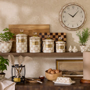 MacKenzie-Childs Canister Mocha Check Demi Canister
