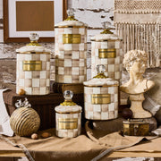 MacKenzie-Childs Canister Mocha Check Demi Canister