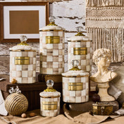 MacKenzie-Childs Canister Mocha Check Large Canister