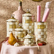 MacKenzie-Childs Canister Mocha Check Large Canister