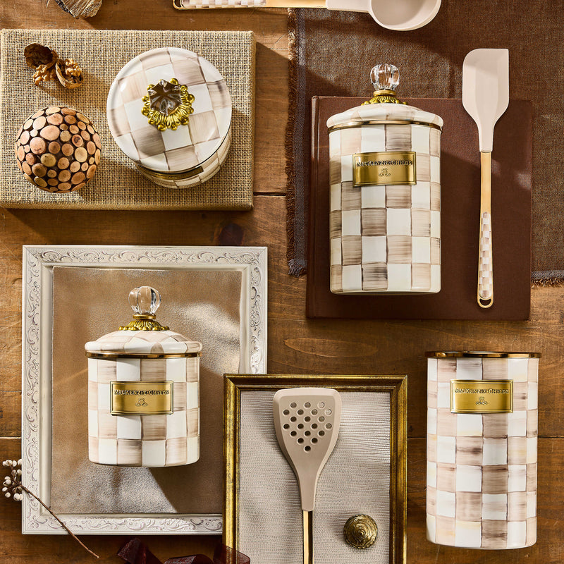 MacKenzie-Childs Canister Mocha Check Large Canister