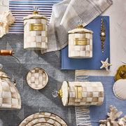 MacKenzie-Childs Canister Mocha Check Large Canister