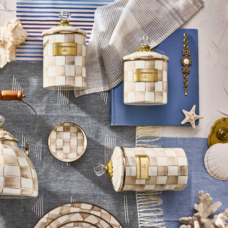 MacKenzie-Childs Canister Mocha Check Large Canister