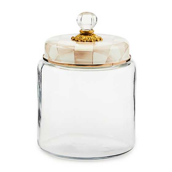 MacKenzie-Childs Canister Mocha Check Large Kitchen Canister